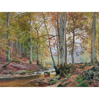 Есенна гора с мост над поток (1912) РЕПРОДУКЦИИ НА КАРТИНИ